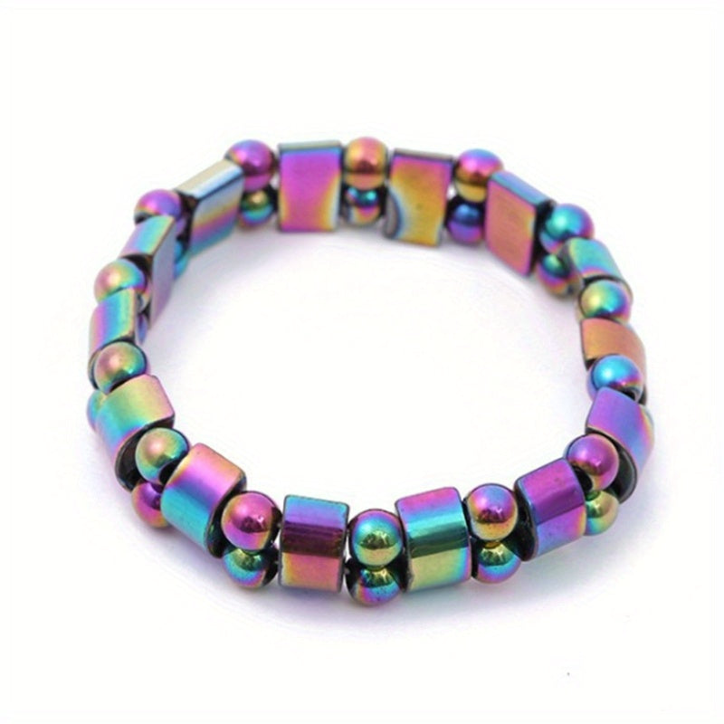 1pc Trendy Cool Creative Hematite Magnetic Stone Bracelet Decorative Accessories For Holiday Party Gift Women Men Accessories Jewelry Gifts