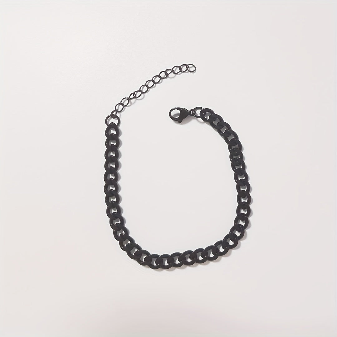 3-7mm Chunky Miami Curb Chain Stainless Steel Bracelet For Men Women Cuban Link Chain Wristband Classic Punk Heavy Jewelry