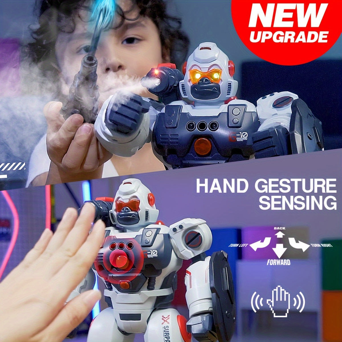 Gesture Sensing RC Robot Toys for Kids, Programmable Remote Control Smart Walking Dancing Robot Toy Gift for Age 3 4 5 6 7 8  Year Old Boys for Birthday Gift Present