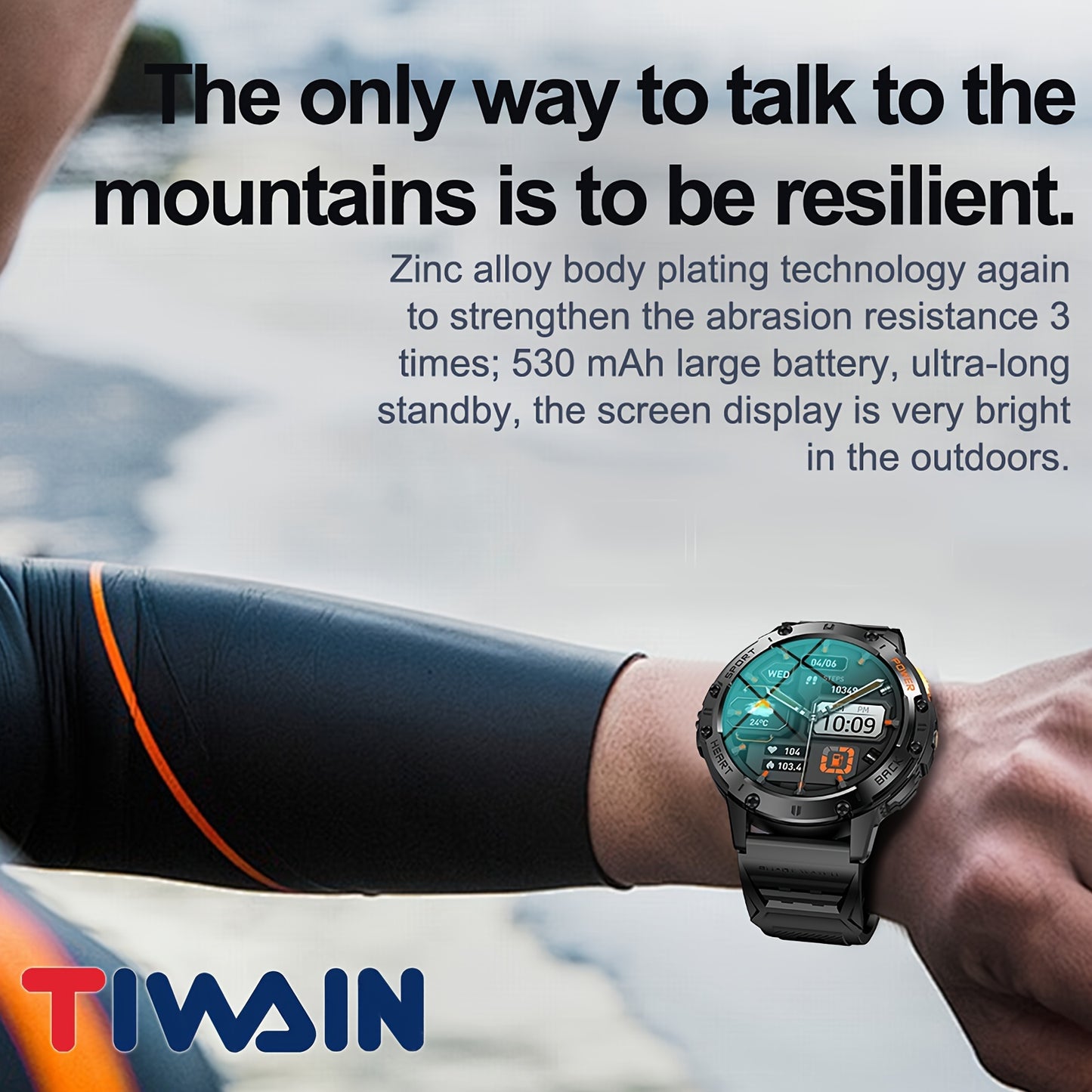 [Smart Watch] Tiwain Smart Watch | 1.43" Full Touch AMOLED Screen, 100+ Sport Modes, Flashlight, Answer Calls Wirelessly, Compatible with Android Phones and iPhone