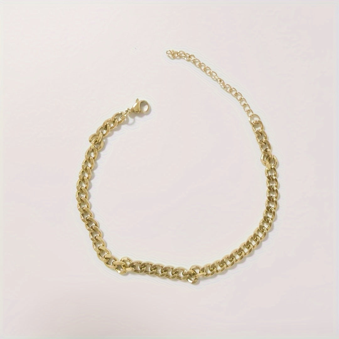 3-7mm Chunky Miami Curb Chain Stainless Steel Bracelet For Men Women Cuban Link Chain Wristband Classic Punk Heavy Jewelry