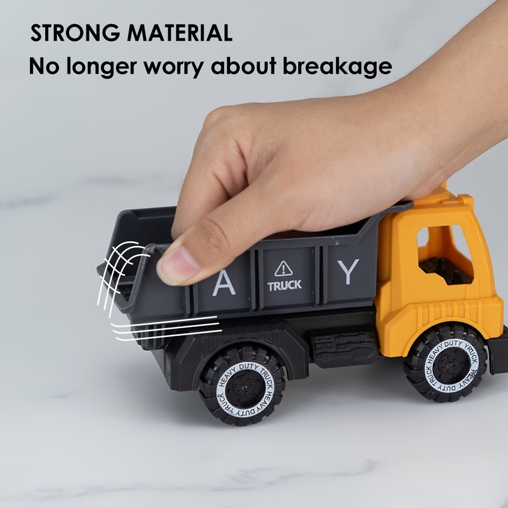[2025 New Car Toy] 4pcs Car Toys For Kids Big Size Toys Shatterproof Excavator Mixer Dump Truck Bulldozer Engineering Toy Cars For Two Years Or More Kids Toys Boy Car