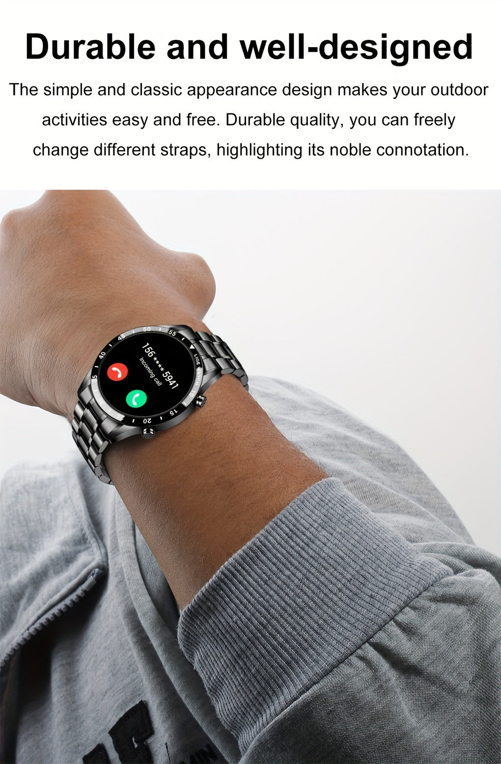 Fashion Smart Watch Full Touch Screen Answer And Reject Incoming Smart Watches Music Control Shake To Take Photo Music Control Sleep Monitoring Step Counting Countdown Sports Fitness Watch