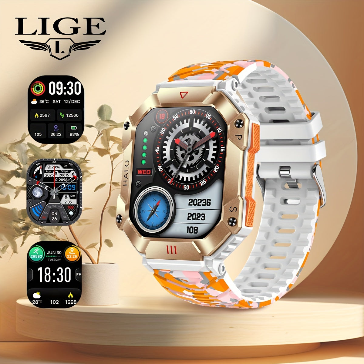 Smart Watch (Answer/Make Call), 2.0 Inch 100+Sport Modes/Altitude Pressure Compass/GPS Track Watch MAC Address Viewing, Watches For Android & Iphone. Fitness Watch For Women/Men